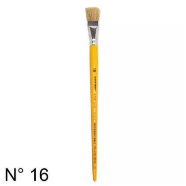 Imagem de Pincel Chato Condor Ref. 456-16 com Cabo Longo Amarelo