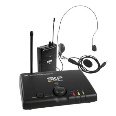 Imagem de Microfone Headset Sem Fio Profissional UHF Mini V SKP, Preto