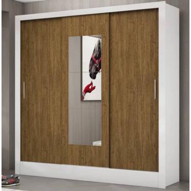 Imagem de Guarda Roupa Dubaí Com Espelho Branco/Cinamomo - Carioca Móveis