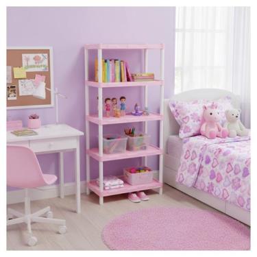 Imagem de Estante Organizadora Modular Rosa Bebê com 5 Prateleiras e Pezinhos  F