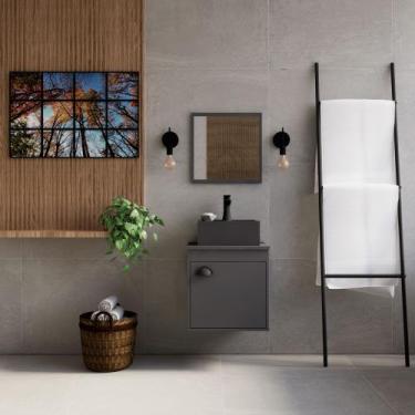 Imagem de Gabinete Banheiro Em Mdf com Pia Cuba - Perugia  - Riverzza, Preto