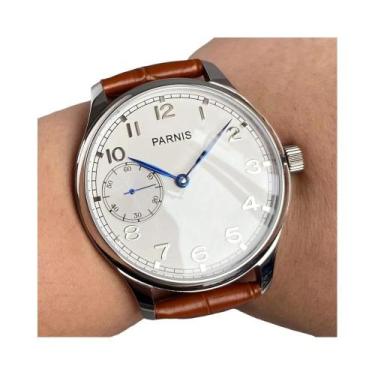 Imagem de Relógio Mecânico Retro Masculino 44mm Preto E Branco Com Corda Manual 