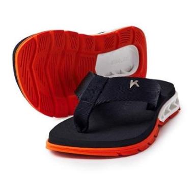 Imagem de Chinelo Kenner Rakka Kids Preto Laranja Branco (Preto)-Masculino