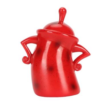 Imagem de Vasilha com atitude, jarra de armazenamento de alimentos fofa e exclusiva com tampa para casa, cozinha, café, material de PVC vermelho, recipiente hermético para itens essenciais