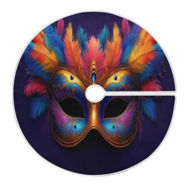 Imagem de ATTX Saia de árvore colorida de carnaval de 90 cm – Decoração festiva para festas de ano novo e carnaval #429