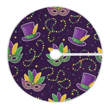 Imagem de ATTX Saia de árvore com máscara de carnaval de 118 cm – decoração festiva para festas de ano novo e carnaval #237