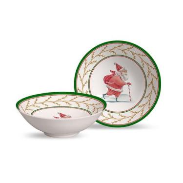 Imagem de Conjunto 6 bowls decorados Acetinado Ho Ho Ho Natal - Alleanza Cerâmic