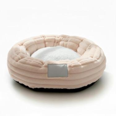 Imagem de Cama Para Cachorro e Gato Pequeno Ninho Nuvem Caminha Pet Luxo Confortável 50cm(Natural)