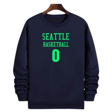 Imagem de Blusa Moletom Gola Basquete Seattle Basketball número 0 - Loja Click C