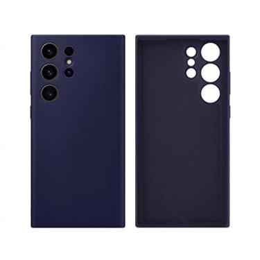 Imagem de Capinha Colorida Linha PREMIUM Compatível Com Samsung Galaxy S22 ULTRA Case Slim Flexível Aveludada 3 Camadas De Proteção DUPIN (AZUL ESCURO)