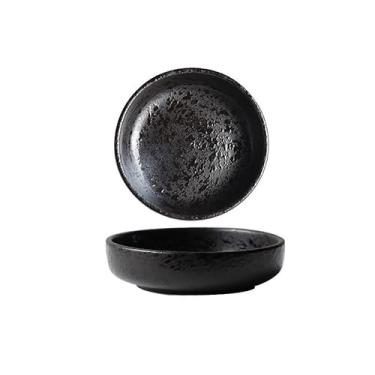 Imagem de Prato de cerâmica para cozinha, molho de soja, vinagre, prato de aperitivo, prato de sushi, utensílios de mesa, tigelas de imersão (preto)