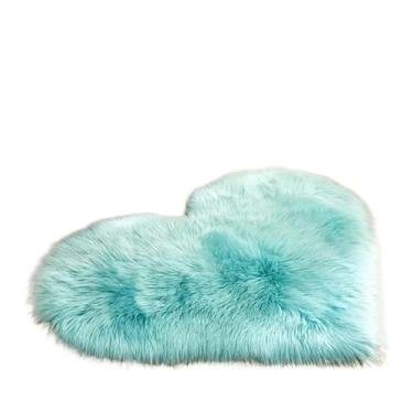 Imagem de Tapete Love Soft Shape Heart Area Mat、Tapete azul rosa 、 Tapetes brancos para quarto (azul claro, G)