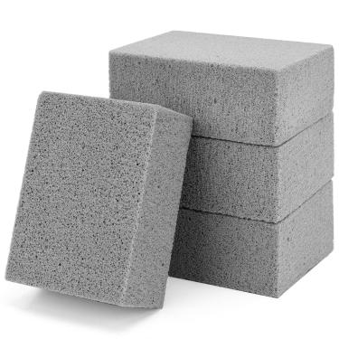 Imagem de Pacote com 4 tijolos de limpeza de grelha, pedra-pomes para limpeza de forno, fogão, churrasqueira, limpador de grau comercial para fogões, frigideiras, racks, plano