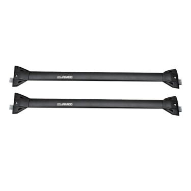 Imagem de YiXi-Partswell 2 peças de rack de teto barras transversais bagageiro de aço inoxidável adequado para Land Cruiser Prado FJ150 2010-2020 - Preto