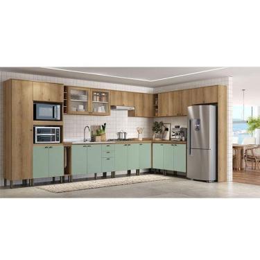 Imagem de Cozinha Modulada Finesse Ambiente Composição 12 Capuccino Menta - Thb