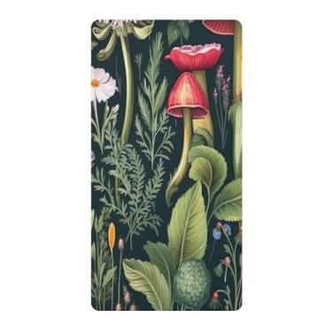 Imagem de Blueangle Lençol de berço padrão para berço infantil - Lençóis de algodão macio e respirável com cogumelos de flores silvestres (531)