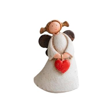 Imagem de Wswqop Estátua de Anjo Como Decoração de Mesa, Escultura Rústica E Criativa de Feita de Resina, Estatueta de Anjo para Sala de Estar, Estante de Livro, Coração, S