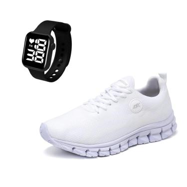 Imagem de Combo Tênis Masculino Com Relogio Quadrado Ideal para Caminhar, Treinar e Usar no Dia a Dia-Masculino