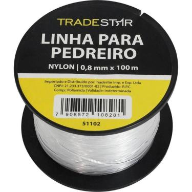 Imagem de Linha Pedreiro Nylon 0,8 Mm 100 Metros Transparente Tradestar