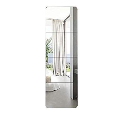 Imagem de Espelho HD à prova de explosão espelho de comprimento total canto redondo pasta sem moldura espelho de parede para quarto AN1016 915