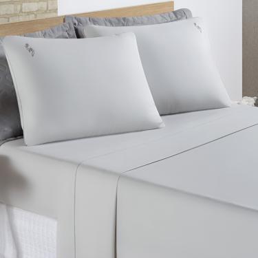 Imagem de Jogo Cama Lençol Diana Casal Padrão Percal 200 Fios 100% Algodão 4 Peças - Cinza