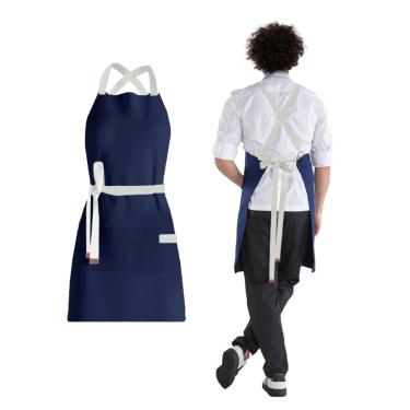Imagem de Avental Azul Marinho Alça Cruzada Restaurante Cafeteria 10un