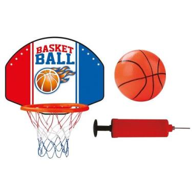 Imagem de Cesta de Basquete Infantil com Bola e Bomba Multikids - BR2323, Vermel