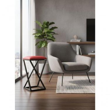 Imagem de Kit 2 Banquetas Banco Banquinho Reforçado De Ferro Vermelho