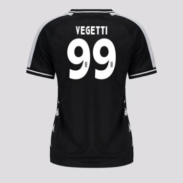 Imagem de Camisa Kappa Vasco Supporter Block Feminina Preta e Branca 99 Vegetti,