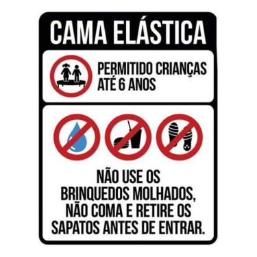 Imagem de Kit 5 Placas Cama Elástica Regras Da Casa 27X35 - Sinalizo