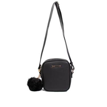 Imagem de Bolsa Feminina Rafitthy Shoulder Bag Pompom Pequena Preto, Preto, Únic
