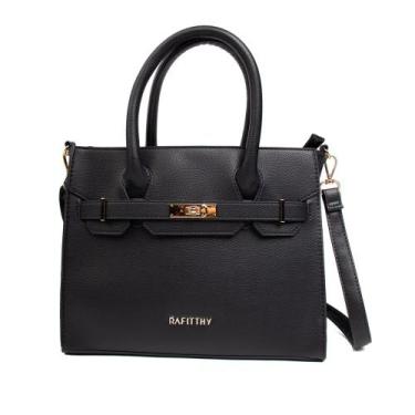 Imagem de Bolsa Feminina Rafitthy Tote Média Preto, Preto, Único