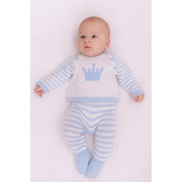 Imagem de Conjunto Saída Maternidade macacao salopete Manta Príncipe artesanal