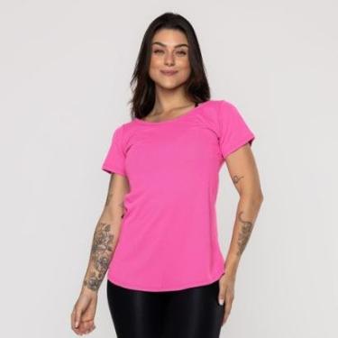 Imagem de Blusa Fitness Feminina Tapa Bumbum Gola Redonda Manga Curta-Feminino