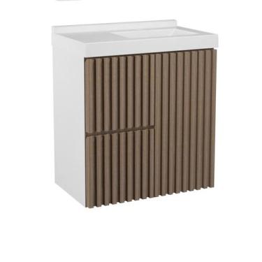 Imagem de Gabinete Suspenso para Banheiro Ferrara 66cm - Venturi, Jequitibá