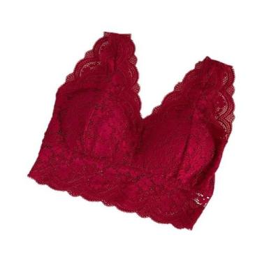 Imagem de Camisola Feminina Com Decote V Profundo, Renda, Sem Aro, Bojo E Costas