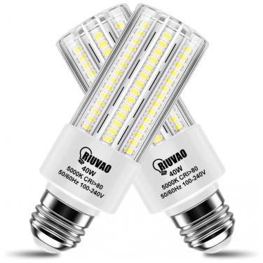 Imagem de Lâmpada de Milho LED 40W, Equivalente a 300W Incandescente, 5000 Lumens, Luz Branca Fria 5000K, Base Média E26E27, RIUVAO