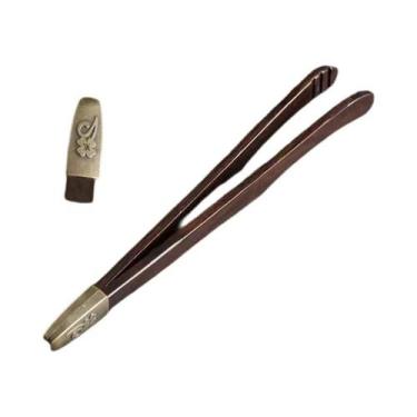 Imagem de Pinça De Chá De Madeira De Sândalo Antiderrapante Com Dentes De Serra 