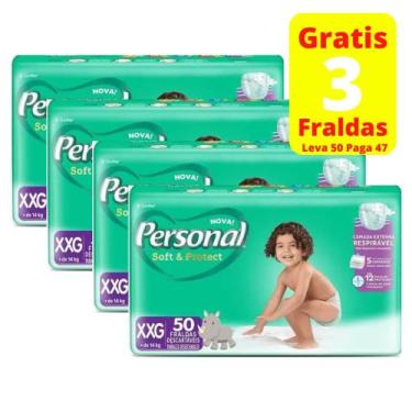 Imagem de Fralda Personal Hiper XXG até 14 kg 4 Pacotes Com 50 Unidades Cada
