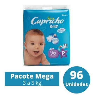 Imagem de Fralda Capricho Baby Mega 1 Pacote Tamanho P - 96 Unidades