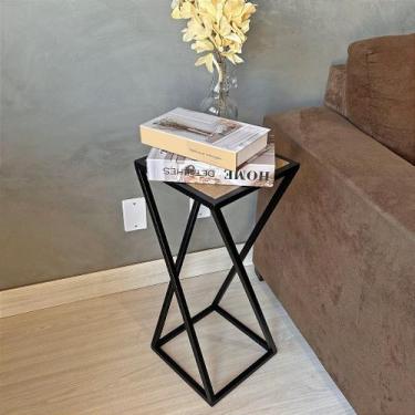 Imagem de Mesa de Canto Mariana - Preta - Decorativa em Ferro e MDF - Ferreira M