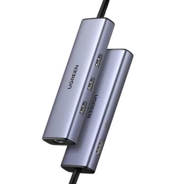 Imagem de Hub Adaptador Ugreen Revodok 6 In 1 P/usb C Cinza