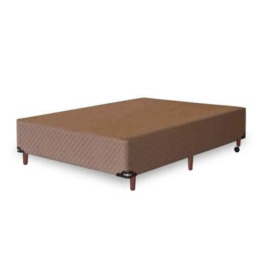 Imagem de Base Box Dallas 138X188X30 Casal Umaflex Marrom/Branco