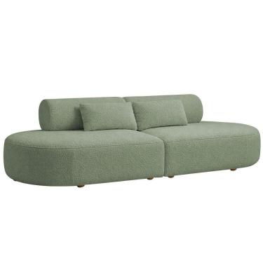 Imagem de Sofá Orgânico Horizonte 4 Lugares 230cm Bouclé Verde Claro - Nexta Casa