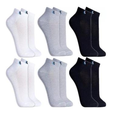Imagem de Kit 6 Pares Meia Cano Curto Soquete Algodão Masculina e Feminina Ótima
