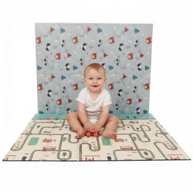 Imagem de Tapete de Atividades Infantil Dobrável XPE Térmico Isolante Emborrachado Dupla Face Playmat Grande 150x200cm Macio Antiderrapante Tatame para Criança e Bebê Engatinhar 8mm