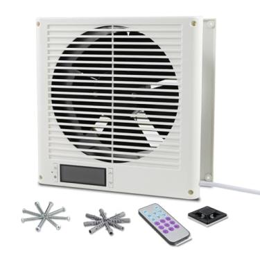 Imagem de Ventilador de ventilação de 20 cm para sala com controle remoto, ventiladores de saída de ar bidirecionais com motor EC, ventilador de transferência de ar reversível silencioso através da parede