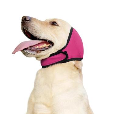 Imagem de Protetores de ouvido impermeáveis para cães para banho, secagem, natação, alívio da ansiedade, elástico (rosa, M)