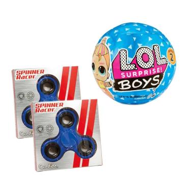 Imagem de Kit Boneco Lol Surprise! Boys Serie 2 (8926b) + 2 Fidget Spinner Original Azul (2601az)