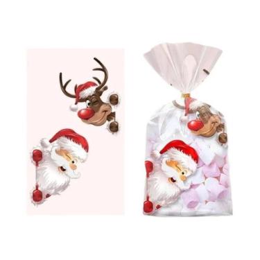Imagem de Sacolas De Presente Com Padrão De Natal 50-150pcs Sacolas Transparente